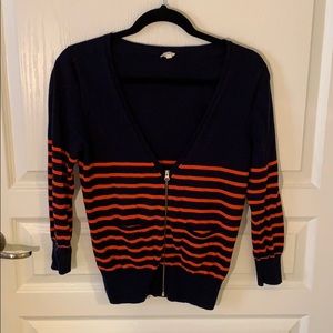 Jcrew cardigan with gold zipper